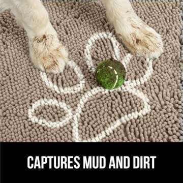 Gorilla Grip Ultra Absorbent Grippy Doormat for Muddy Dog Paws, 36x24 Machine Washable Soak Stopper Rugs Cleaner Floors, Bed Mat for Dirty Dogs, Indoor Entrance Door Rug Pet Bed Mats Beige Ivory