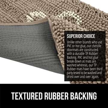 Gorilla Grip Ultra Absorbent Grippy Doormat for Muddy Dog Paws, 36x24 Machine Washable Soak Stopper Rugs Cleaner Floors, Bed Mat for Dirty Dogs, Indoor Entrance Door Rug Pet Bed Mats Beige Ivory