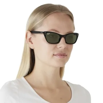 Ray-Ban Women’s Cat Eye Sunglasses in Black/Green