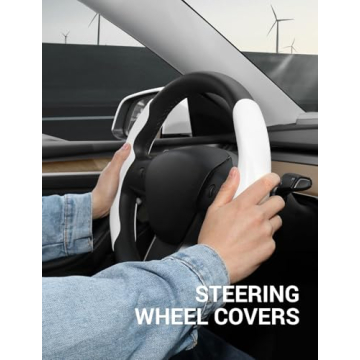 BASENOR Tesla Model 3/Y Steering Wheel Cover Carbon Fiber