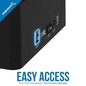 SABRENT USB 3.0 to SATA Dual Bay External Hard Drive Docking Station for 2.5 or 3.5in HDD, SSD with Hard Drive Duplicator/Cloner Function [22TB Support] (EC-DSK2)