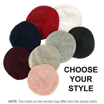 Braxton Black Beret - Warm Lined Wool Angora Knit Berets - French Paris Hat for Women