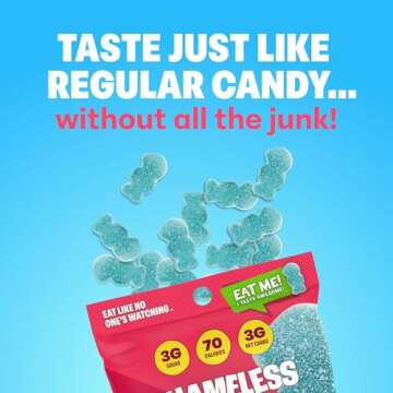 Shameless Snacks - Healthy Low Calorie Snacks, Low Carb Keto Gummies (Gluten Free Candy) - 6 Pack So...