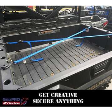 GripPRO ATV Anchors to fit Polaris Ranger Lock & Ride Knob Tie Down Anchor Kit - Set of 4