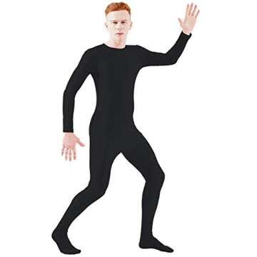 Ensnovo Black Spandex Unitard for Adults, Unisex Fit