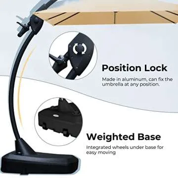 Grand patio 10X10 FT Offset Umbrella for Outdoor Shade