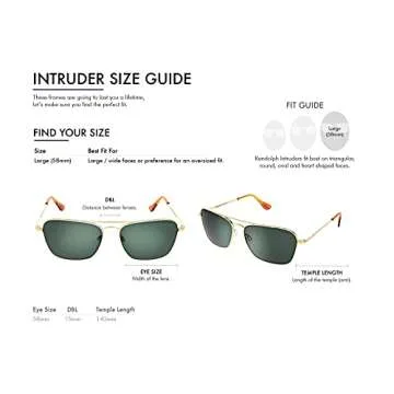 Randolph USA | Intruder Rectangular Classic Aviator Sunglasses for Men Non-Polarized 100% UV