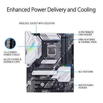 ASUS Prime Z490-A LGA 1200 (Intel® 10th Gen) ATX Motherboard (14 DrMOS Power Stages,Dual M.2, Intel® 2.5 Gb Ethernet, USB 3.2 Front Panel Type-C, Thunderbolt™ 3 Support, Aura Sync RGB)