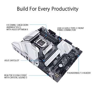 ASUS Prime Z490-A LGA 1200 (Intel® 10th Gen) ATX Motherboard (14 DrMOS Power Stages,Dual M.2, Intel® 2.5 Gb Ethernet, USB 3.2 Front Panel Type-C, Thunderbolt™ 3 Support, Aura Sync RGB)