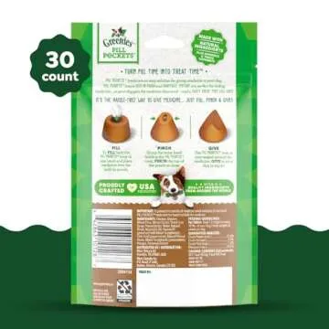 Greenies Pill Pockets Small Size Soft Dog Treats for Tablets, with Real Peanut Butter, Made With Nat...