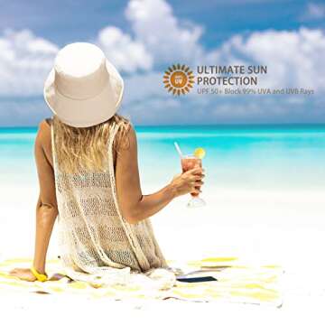 100% Cotton Women Sun Hats Wide Brim Gardening Bucket Hat Travel Sun Protection Packable Womens Beac...