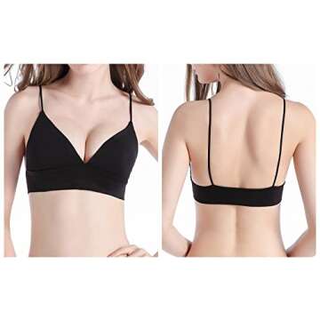 INIBUD Women’s Triangle Padded Wire Free Bralette 3 Pack