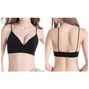 INIBUD Women’s Triangle Padded Wire Free Bralette 3 Pack