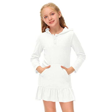 BesserBay Girls Swim Cover Up Long Sleeve Ruffle Hem