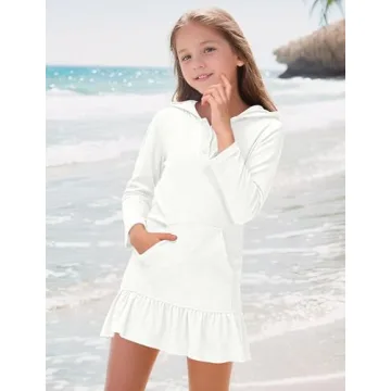 BesserBay Girls Swim Cover Up Long Sleeve Ruffle Hem