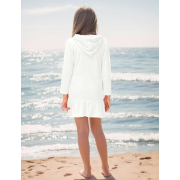 BesserBay Girls Swim Cover Up Long Sleeve Ruffle Hem