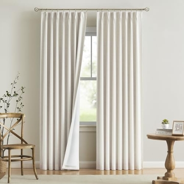 Vision Home Natural Pinch Pleated Blackout Curtains - Elegant Thermal Insulation Drapes