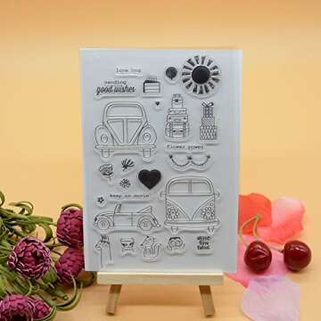 Welcome to Joyful Home 1pc Hello Sunshine Rubber Clear Stamp for Card Making Decoration and Scrapboo...