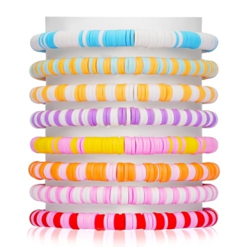 Yowivon Colorful Stretch Bracelets Preppy Friendship Bracelets Pack for Women