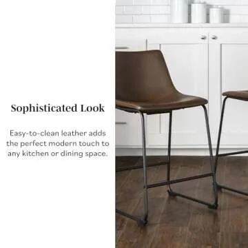 Stylish Walker Edison Faux Leather Counter Chairs Set