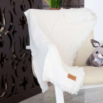 Muslin Baby Swaddle Blanket for Newborns - Ecru Color