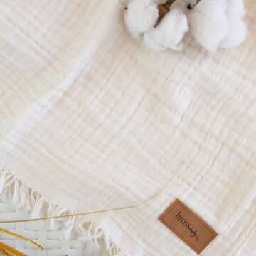 Muslin Baby Swaddle Blanket for Newborns - Ecru Color