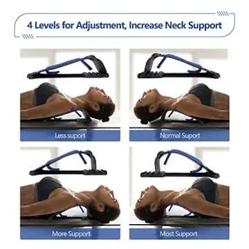 RESTCLOUD Neck Stretcher for Neck Pain Relief, Upper Back and Shoulder Relaxer for Muscle Relax and Spine Alignment, Cervical Traction Device Adjustable 4 Level Pink