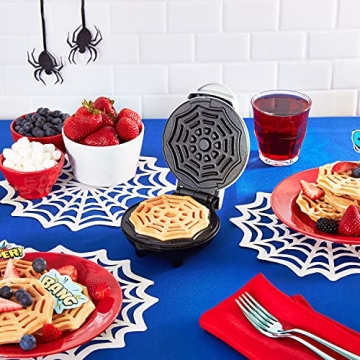 Dash Spiderweb Mini Waffle Maker for Fun Halloween Treats!