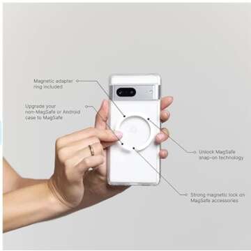 PopSockets Phone Grip with Expanding Kickstand, Compatible with MagSafe, Adapter Ring for MagSafe Included, Wireless Charging Compatible - Aluminium Pink