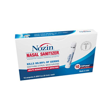 Nozin Nasal Sanitizer Antiseptic Popswab Ampules - Travel Healthy