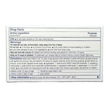 Nozin Nasal Sanitizer Antiseptic Popswab Ampules - Travel Healthy