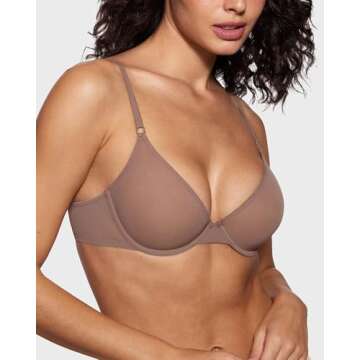 INLYRIC Women's Cosnufy Sheer Balconette Bra - Stunning Lift and Comfort