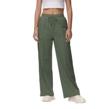 GUOLEZEEV Women's Trendy Wide Leg Sweats - XL/XXL