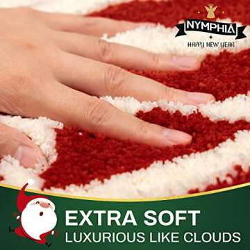 Nymphia Christmas Bath Mat, Christmas Bathroom Decor, Red Bathroom Rugs, Extra Soft and Absorbent Cu...
