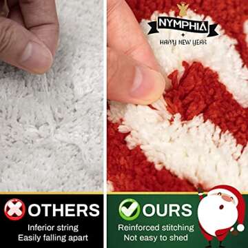 Nymphia Christmas Bath Mat, Christmas Bathroom Decor, Red Bathroom Rugs, Extra Soft and Absorbent Cute Holiday Decorative Bath Rugs Non-Slip Machine Washable 20 x 32 Inch