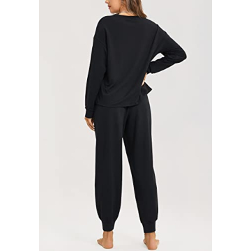 DOBREVA Cozy Women's Pajama Set Soft Loungewear Pajamas