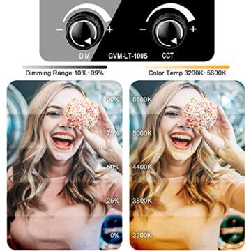 GVM 100W LED Video Light with APP Control and Stands