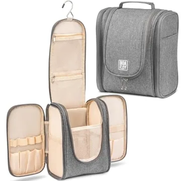 BOACAY Hanging Travel Toiletry Bag for Women and Men, Makeup Bag, Bathroom & Shower Organizer Kit fo...