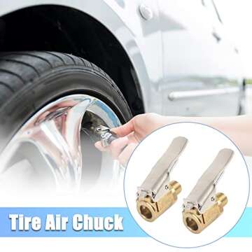 X AUTOHAUX 2pcs Tire Chuck with Clip Adapter Air Chuck Tire Inflator Compressor Pump Connect Accesso...