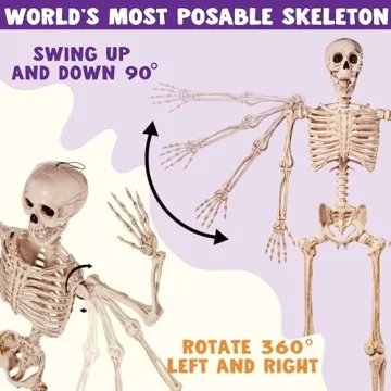 JOYIN 5.6 FT Halloween Life Size Skeleton with Movable Joints