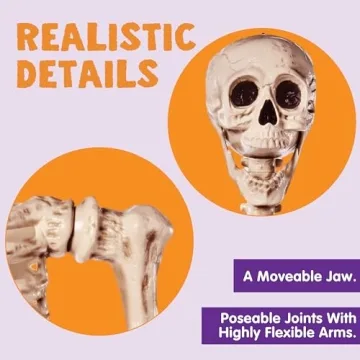 JOYIN 5.6 FT Halloween Life Size Skeleton with Movable Joints