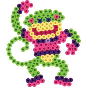 Perler 22645 Fuse Bead Pegboards 7-Pack-Boy/Girl/Bear/Monkey/Butterfly/2 Flowers