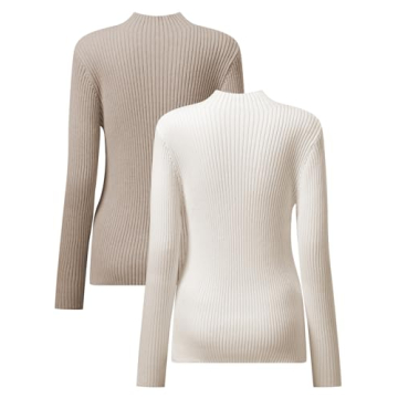 EVALESS Women's Fall 2024 Soft Stretchy Sweaters 2 Pack