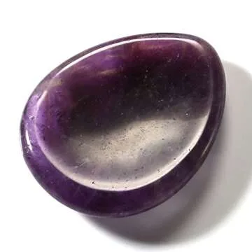 CrystalTears 4 PCS Thumb Worry Stone-Amethyst Rose Quartz Lapis Lazuli Tiger's Eye Healing Crystal Pocket Palm Stone