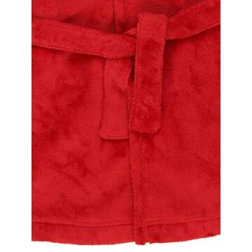 Daniel Tiger Toddler Boys Girls Hooded Plush Fleece Bathrobe Robe with Ears (3T, Red/Gold)