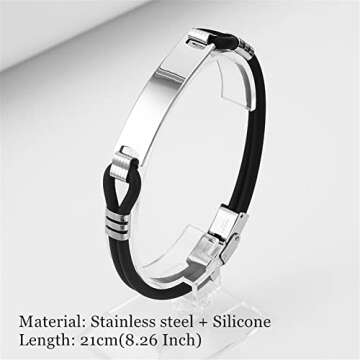 Christ Archangel St. Michael Prayer Protection Catholic Layered Siicone Bracelet, Religious Christia...