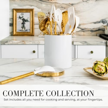 Styled Settings White and Gold Cooking Utensils Set - 13-Piece