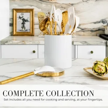 Styled Settings White and Gold Cooking Utensils Set - 13-Piece