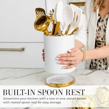 Styled Settings White and Gold Cooking Utensils Set - 13-Piece