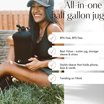 H2O Capsule 2.2L Large Water Bottle with Storage Sleeve